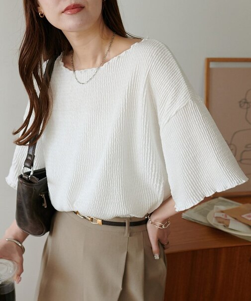 変形リブメロー5分袖