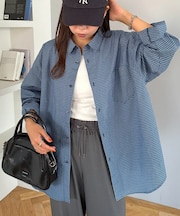 【ユニセックス】ミニグラフチェックオーバーシャツ