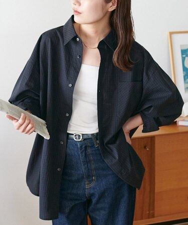 【ユニセックス】ミニグラフチェックオーバーシャツ