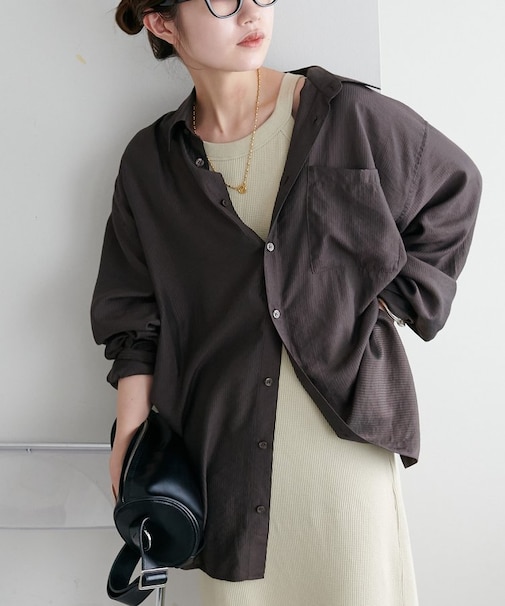 シャドーストライプオーバーシャツ