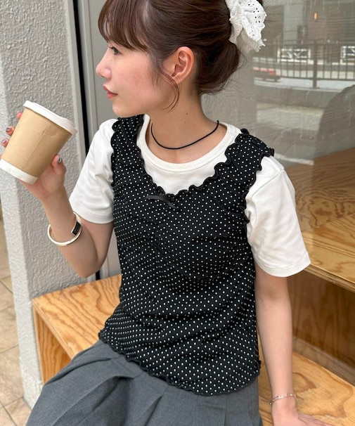 【umm.】メロー前リボンタンク