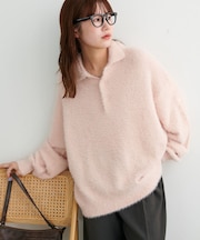 【ユニセックス】ミンクライクニットポロ