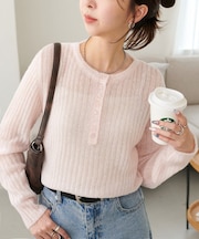 モヘアヘンリーネックプルオーバー
