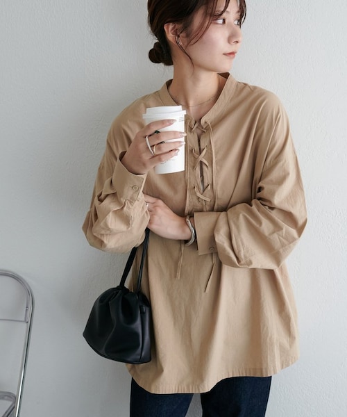 CITYSHOP シティショップ　完売　レースアップブラウス CITYSHOP シティショップ完売レースアップブラウス