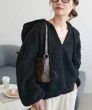 ループヤーンフードプルオーバー