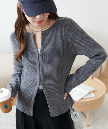 ベロアモールホックカーディガン《WEB限定カラーあり》