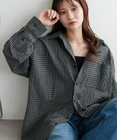 【WEB限定/ユニセックス】サッカーチェックオーバーシャツ