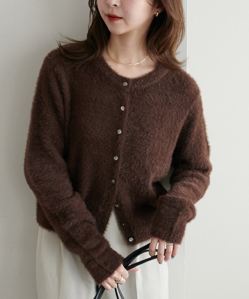 フェザーヤーンクルーカーディガン《WEB限定カラーあり》