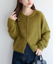 フェザーヤーンクルーカーディガン《WEB限定カラーあり》