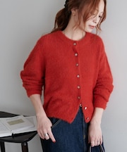 フェザーヤーンクルーカーディガン《WEB限定カラーあり》