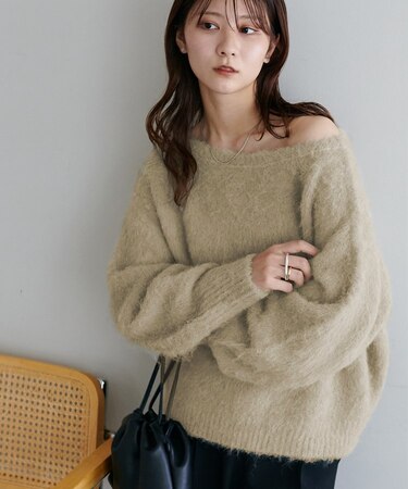 ふわふわワンショルシャギープルオーバー