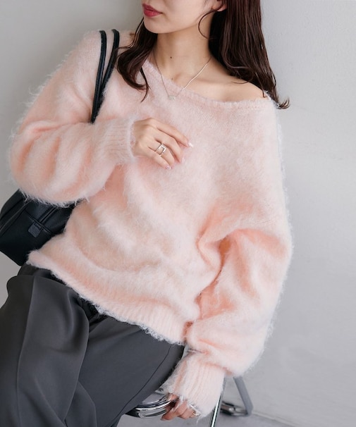 ふわふわワンショルシャギープルオーバー