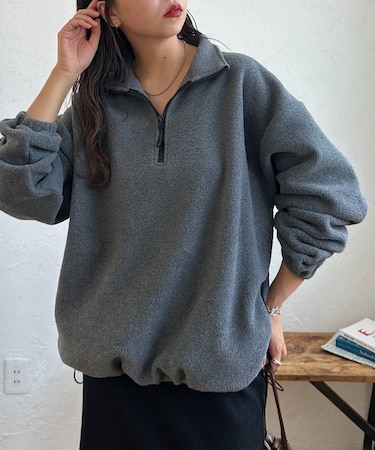 【旬アイテム/スタッフ人気/ユニセックス】フリースハーフジップ