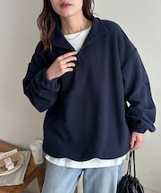 【ユニセックス】フリースハーフジップ
