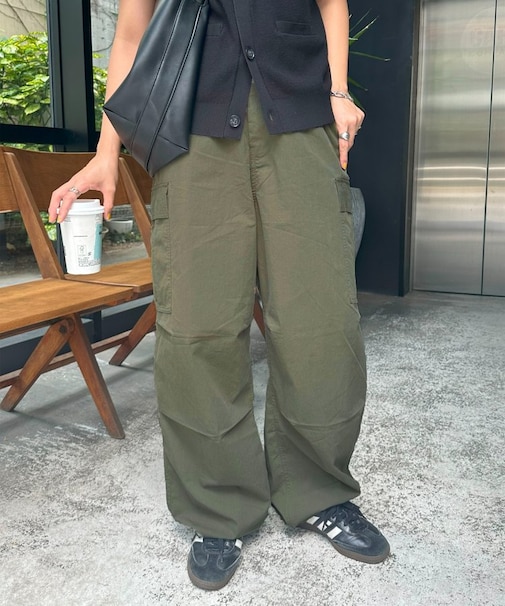 【ユニセックス】ナイロンコットンパラシュートパンツ