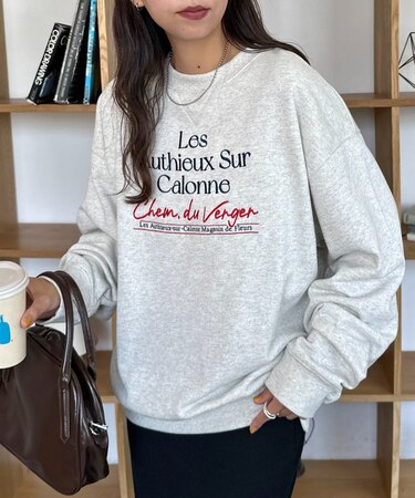 【ユニセックス】LesAuthieux刺繍ロゴスウェット