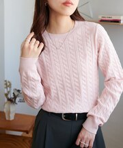 モチモチケーブル刺繍ロゴプルオーバー《WEB限定カラーあり》