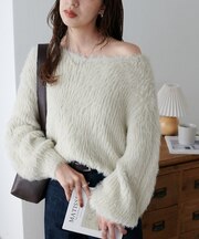 フェザーヤーン2WAYワンショルプルオーバー