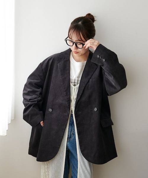 DISCOAT ユニセックス コーデュロイ Wブレストジャケット ユニセックス】コーデュロイWブレストジャケット（その他アウター