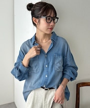 【今から着れる♪】シアーデニムオーバーシャツ《ユニセックス》