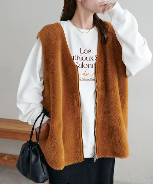 ミンクのベスト専用 UNISEX) ナイロンフード付きベスト | ファッション通販サイト NUGU