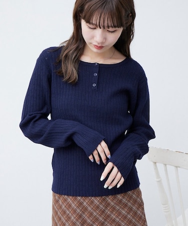 【umm.】アイレットヘンリーネックプルオーバー