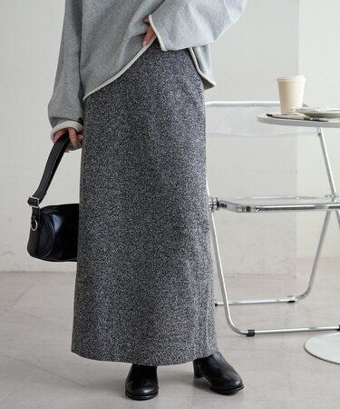 ツイードナロースカート