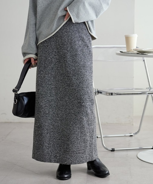 ツイードナロースカート