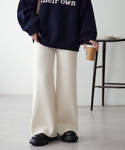 【もちもち素材/美シルエット】モチモチリブニットパンツ