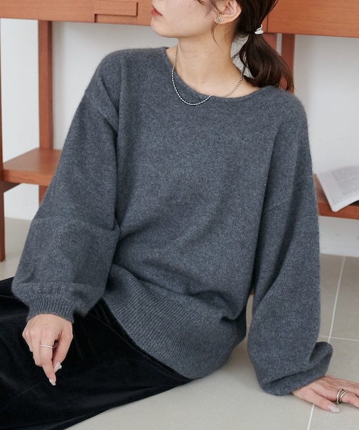 【手洗い可能/優しい肌触り】フォックスブレンドVネックプルオーバー