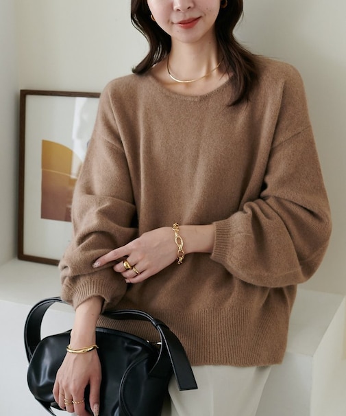 【手洗い可能/優しい肌触り】フォックスブレンドVネックプルオーバー