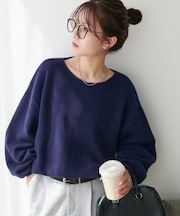 【手洗い可能/優しい肌触り】フォックスブレンドVネックプルオーバー