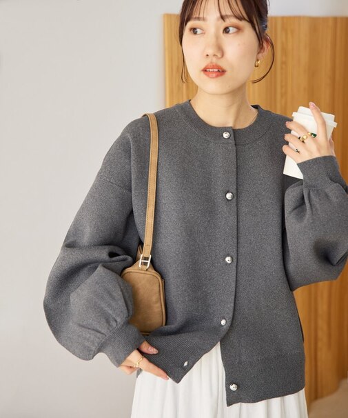 メタル釦スポンディッシュカーディガン《WEB限定カラーあり》