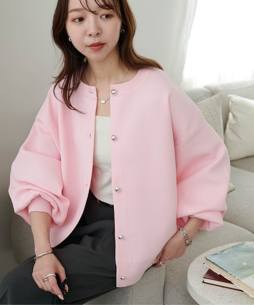 メタル釦スポンディッシュカーディガン《WEB限定カラーあり》