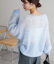 モヘアタッチギャザープルオーバー