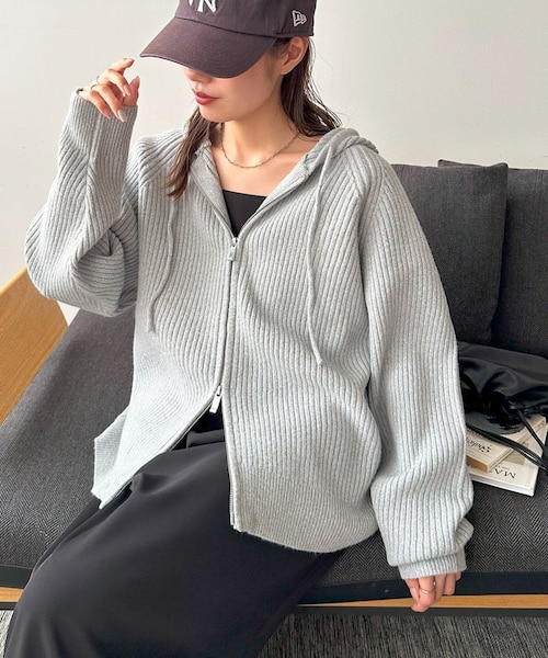 SHAGGY ボンディング KNIT ZIP フーディ 完売品 ユニセックス】Wジップ