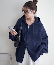 【ユニセックス】Wジップニットフーディ