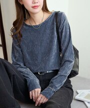 杢ベロアプルオーバー