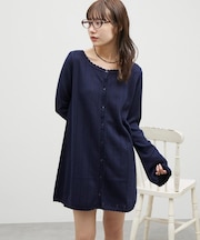 【umm.】スカシ編みニットミニワンピース