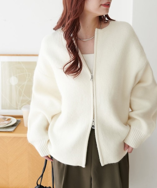 【着こなし自由自在】ダブルジップニットコート