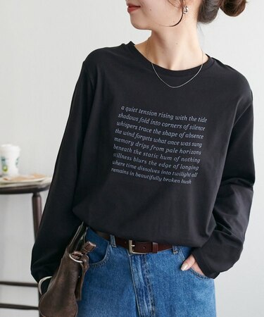 シルケットロゴプリントロンT