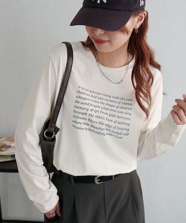 シルケットロゴプリントロンT