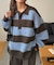 【ユニセックス】シャギーワイドボーダーニットポロ