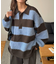【ユニセックス】シャギーワイドボーダーニットポロ