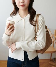 【リバイバル】モチモチ衿付きカーディガン