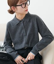 【リバイバル】モチモチ衿付きカーディガン
