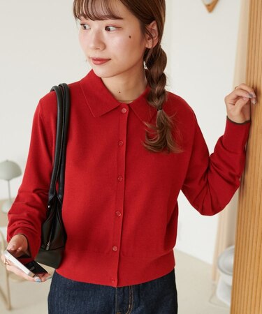 【リバイバル】モチモチ衿付きカーディガン