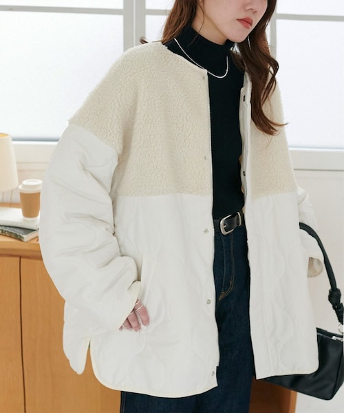 ボア切替キルティングコート《WEB限定カラーあり》｜ディスコートの