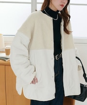 ボア切替キルティングコート《WEB限定カラーあり》