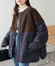 ボア切替キルティングコート《WEB限定カラーあり》